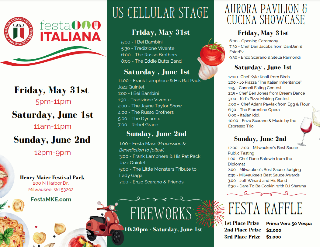 JCCIA festa Italiana brochure